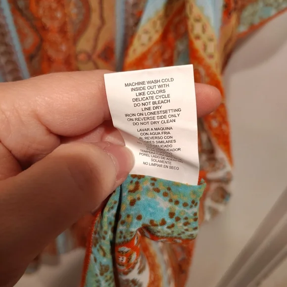 Democracy Colorful Stripe Chiffon Kimono Cardigan Cover Up Sz M Beach Festival - Picture 6 of 7